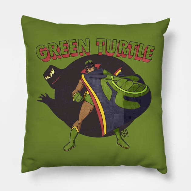 The Green Turtle Pillow by Doc Multiverse Designs