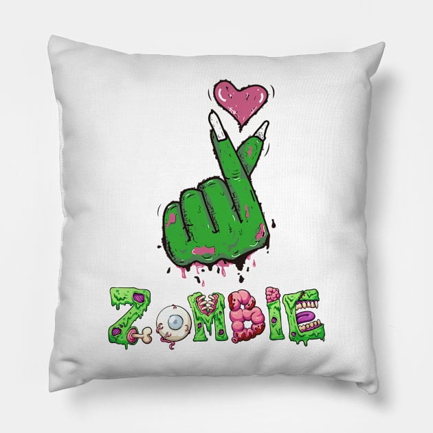 Zombie Kpop Heart Pillow by MZeeDesigns