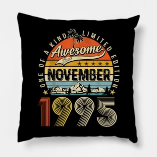 Awesome Since November 1995 Vintage 28th Birthday Pillow