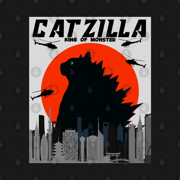 Cat Zilla King Of Monster by Taz Maz Design