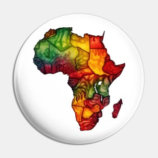 Watercolor African Map #4 Pin