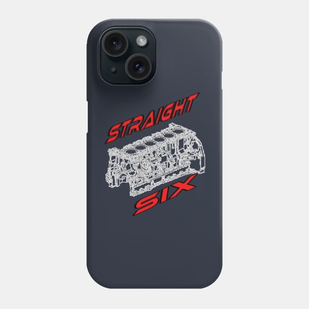 Engine Block Straight 6 (Red) Phone Case by CarEnthusast