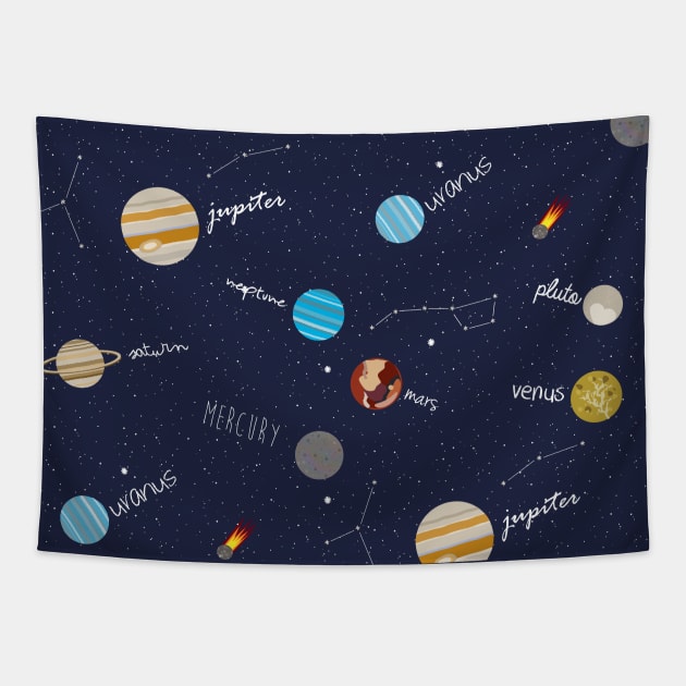 Space Doodles (All Over Print) Tapestry by fashionsforfans