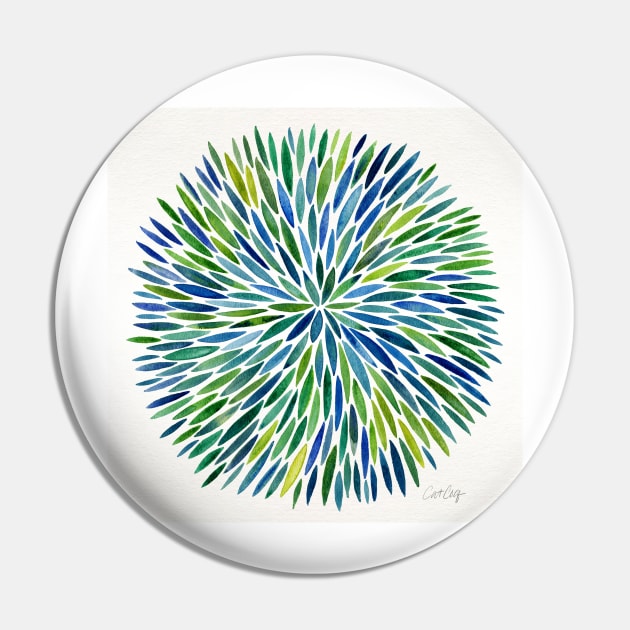 Blue Water Color Burst Pin by CatCoq