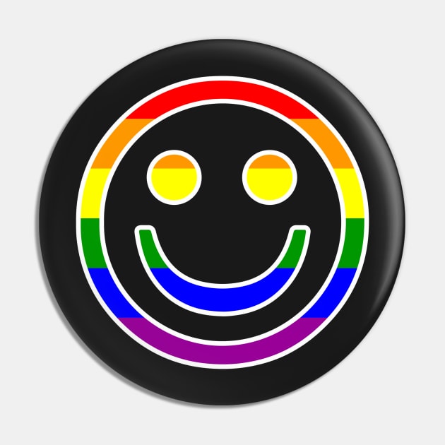 Pride Smiling Face LGBTQ Design Pin by OTM Sports & Graphics