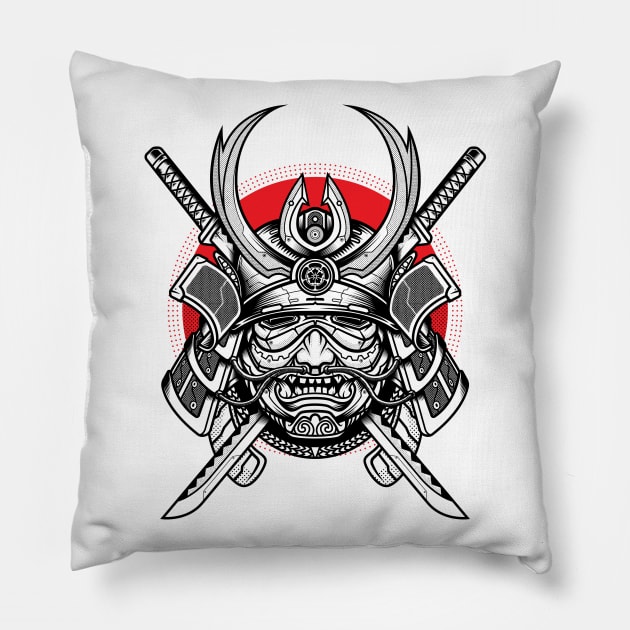 samurai shogun Pillow by redwane