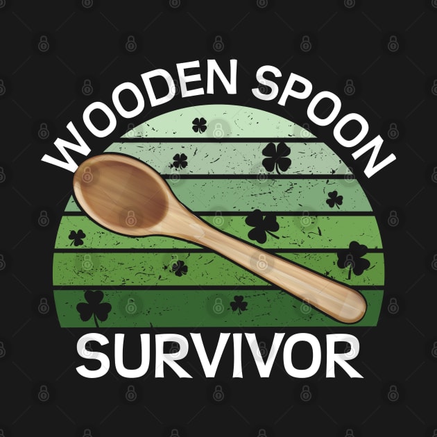 Wooden Spoon Survivor Funny St Paddys day Design by alltheprints