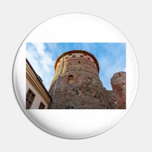 Medieval Bauska Castle courtyard with lookout tower Pin