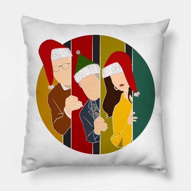 Only Murders In The Building Christmas Theme Pillow by Blue Moon Barn