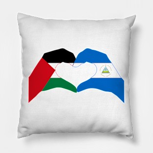 We Heart Palestine & Nicaragua Patriot Flag Series Pillow