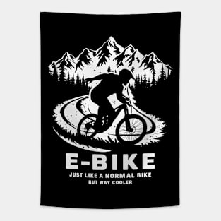 E Bike Saying Quotes Cyclist Mountains Nature Tapestry