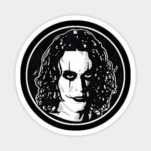 ERIC DRAVEN - The Crow (Circle Black and White) Magnet