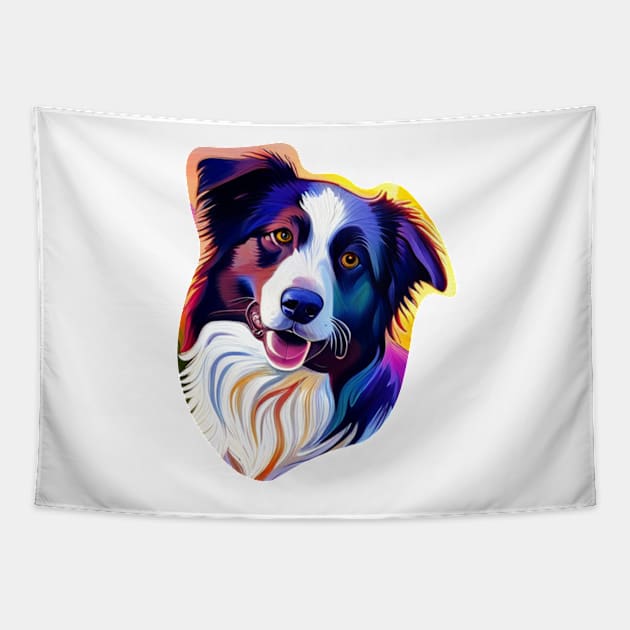 Happy Border Collie Tapestry by DestructoKitty