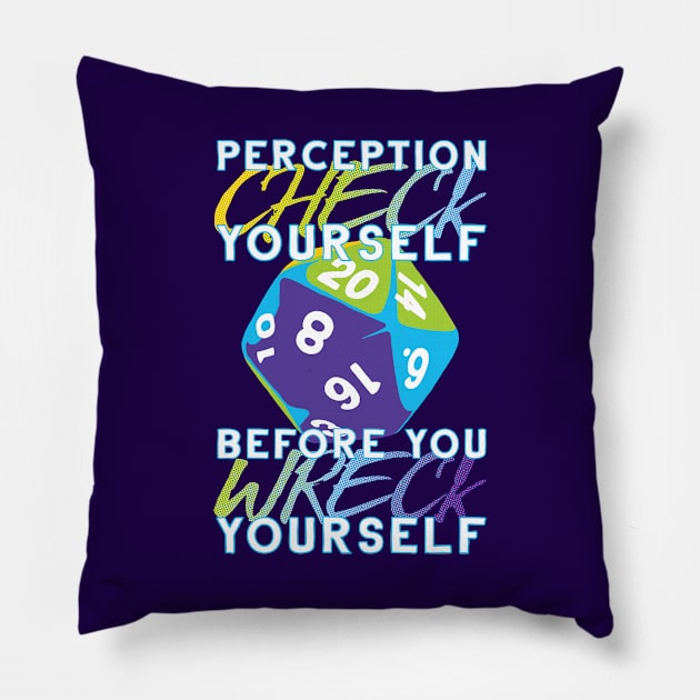 Perception Check Yourself Pillow by polliadesign