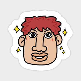 red hair guy is happy when see you Magnet