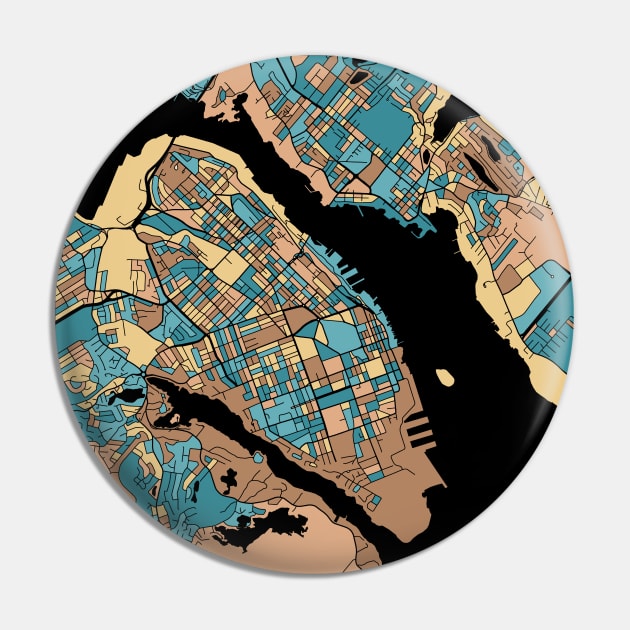 Halifax Map Pattern in Mid Century Pastel Pin by PatternMaps