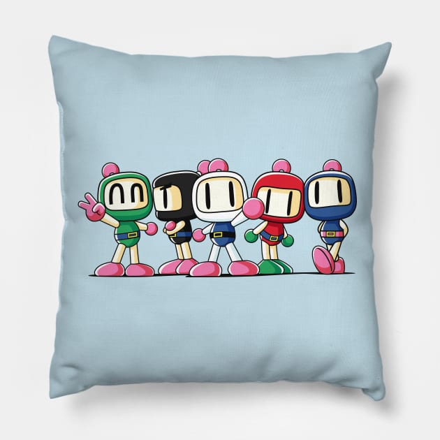 Bomberman / Dyna Blaster (Group) Pillow by LeeRobson