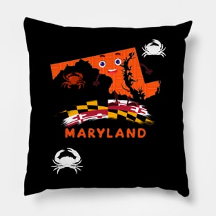 MARYLAND STATE AND FLAG DESIGN Pillow