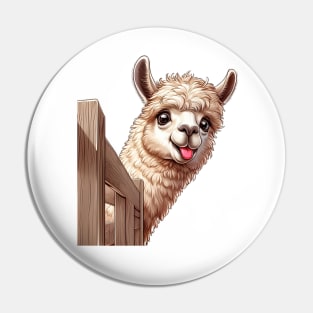 Cute Sneaky Llama Pin