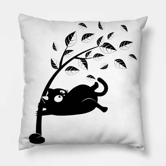 Black cat gone with the wind Pillow by AnnArtshock