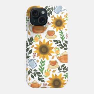 Golden Sunflowers at tea time Phone Case