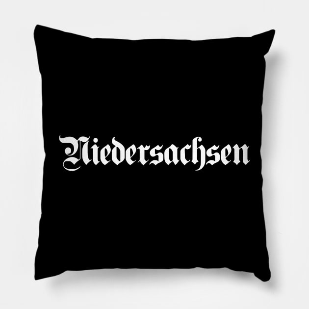 Niedersachsen written with gothic font Pillow by Happy Citizen