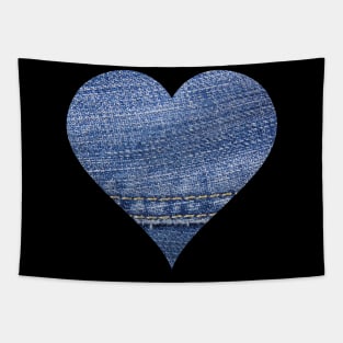 Heart Denim Jeans Tapestry