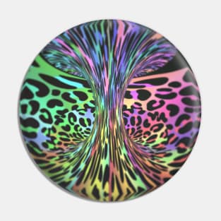 Animal Print Rainbow Leopard Trippy Pin