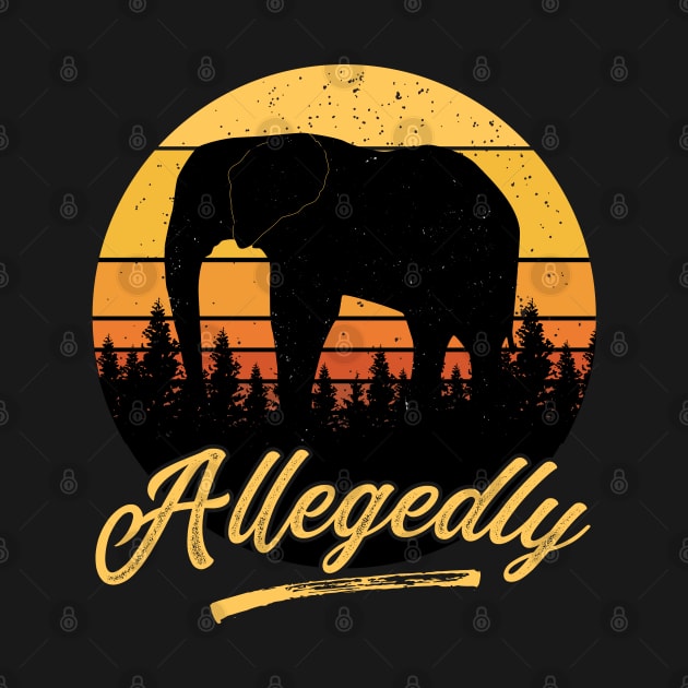 Allegedly Elephant Gentle Giant Tusker Retro Distressed Sunset by BadDesignCo