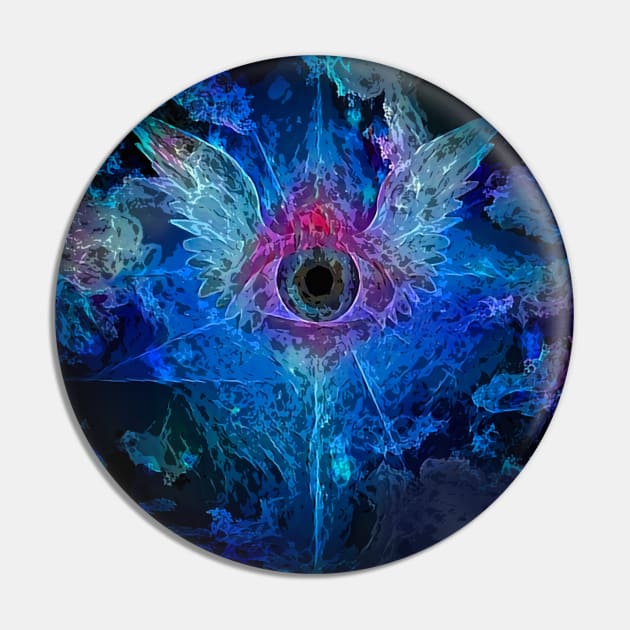 Winged Eye Painting Pin by rolffimages