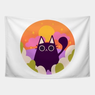 Cute halloween colorful cat design Tapestry