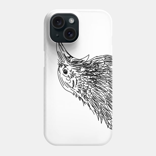 Sketchy Shouting Bird Phone Case by SWON Design