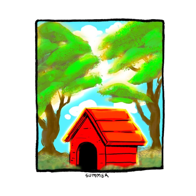 The Red Dog House in Summer by Madelinn