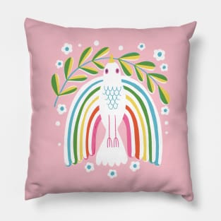 Rainbow Bird Pillow