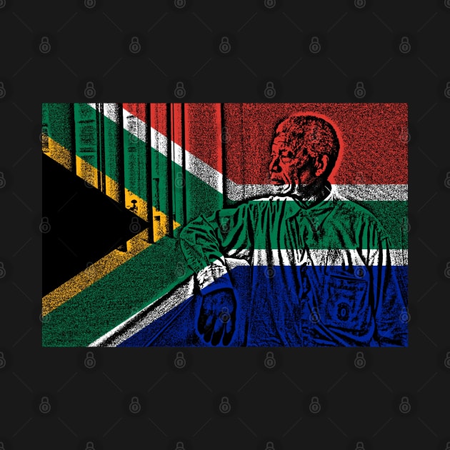 Nelson Mandela South African Flag by Historia