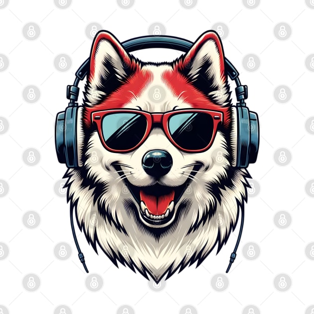 Kishu Ken Smiling DJ with Headphones and Sunglasses by ArtRUs