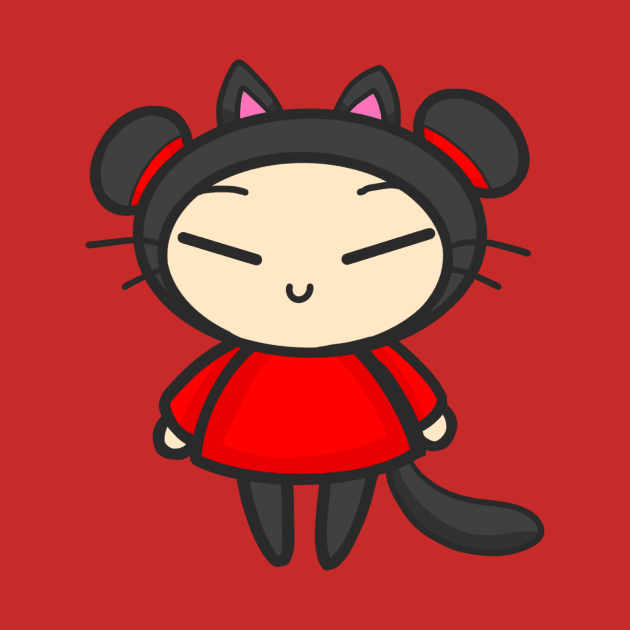 Black Cat Pucca by aishiiart