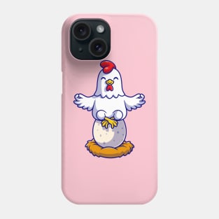 Cute Chicken Yoga On Egg Cartoon Phone Case