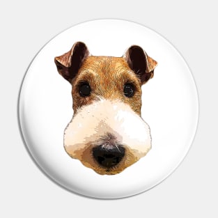 Wire Fox Terrier Cute Puppy Dog Face Pin