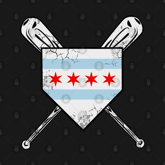 Chicago Flag Baseball Home Plate Sports by E