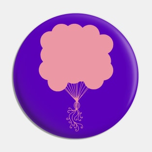 Pink Party Balloons Silhouette Pin