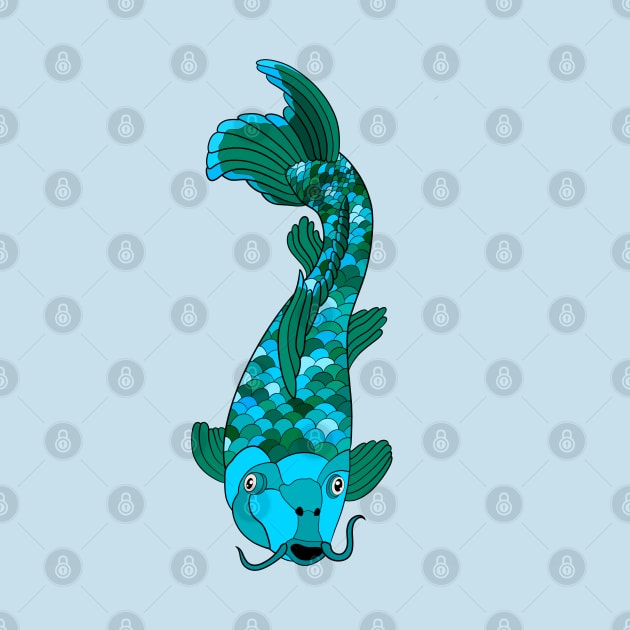 Turquoise Koi Fish by Lady Lilac