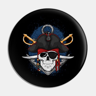 Captain Pirate Skull Pin