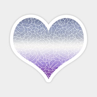 Ombré butch lesbian colours and white swirls doodles heart Magnet