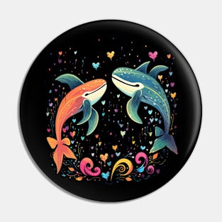 Whale Couple Valentine Pin