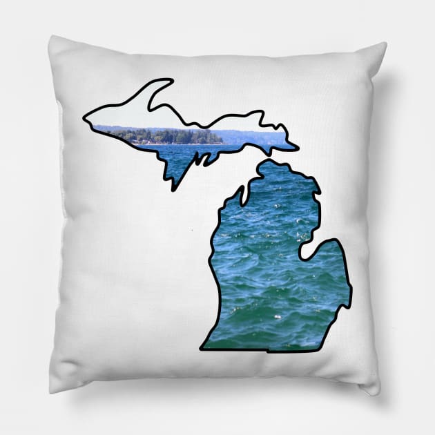 Michigan Lake Pillow by MissOstrich