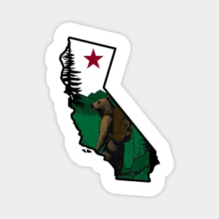 Hiking California Bear Magnet