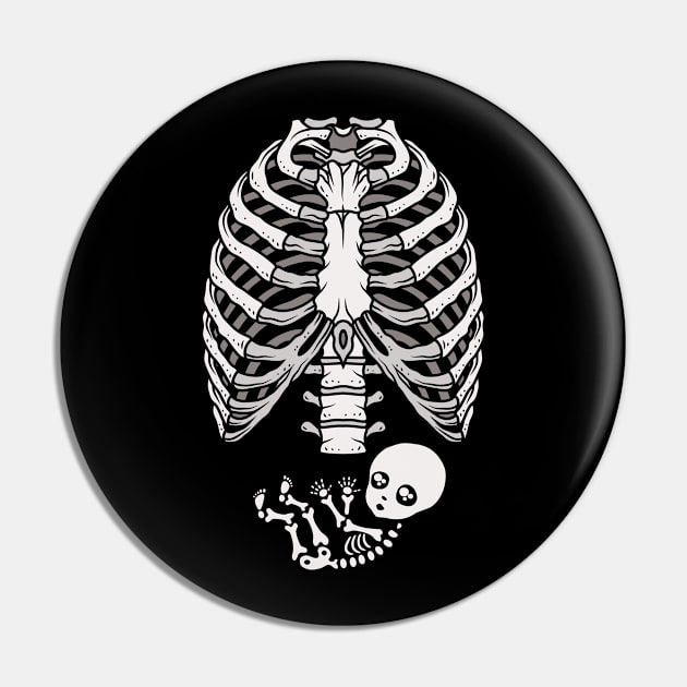 Skeleton Baby Funny Cute Pregnancy Halloween Pin by TeddyTees