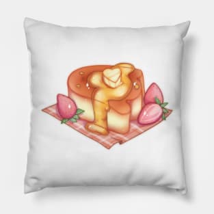 Ghost pancake with strawberry Pillow