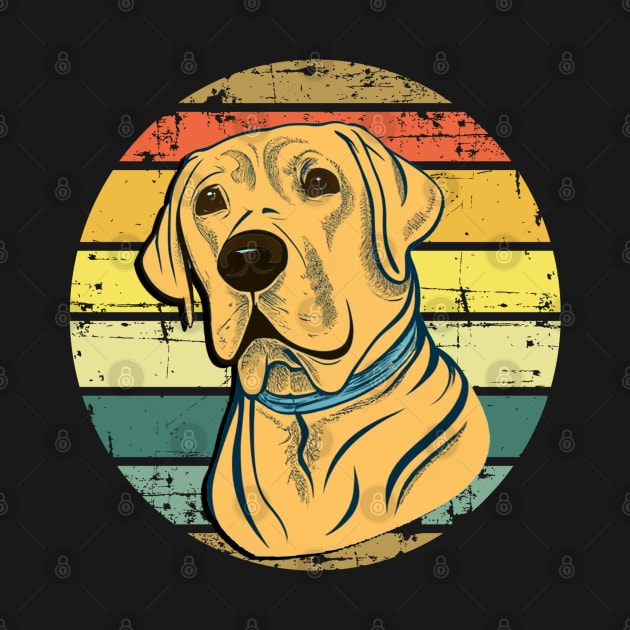 Retro Design Yellow Labrador Retriever Dog by tamdevo1